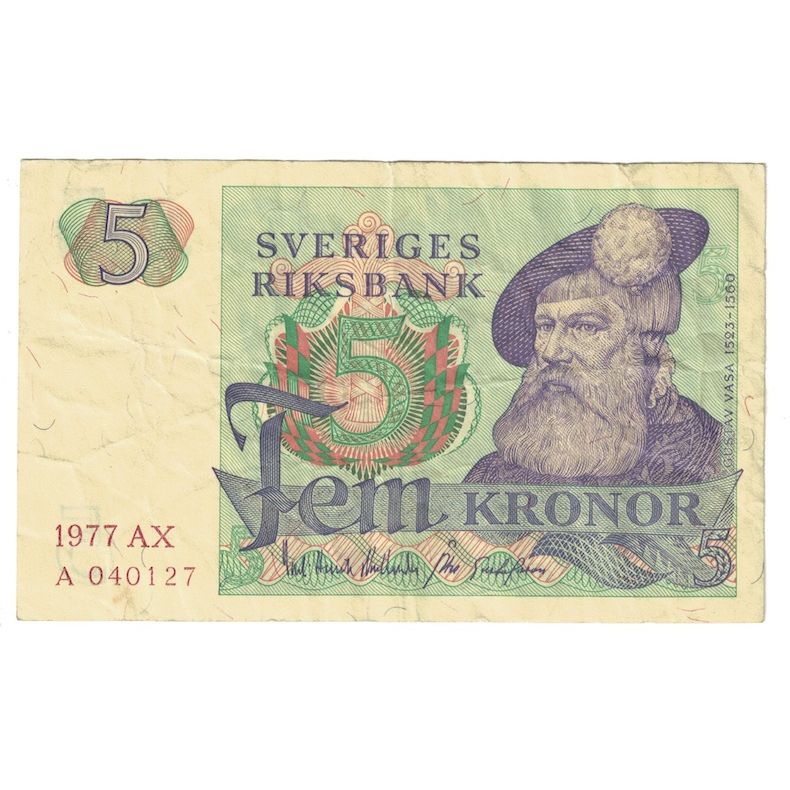 Banknote, Sweden, 5 Kronor, 1977, KM:51c, VF(30-35)