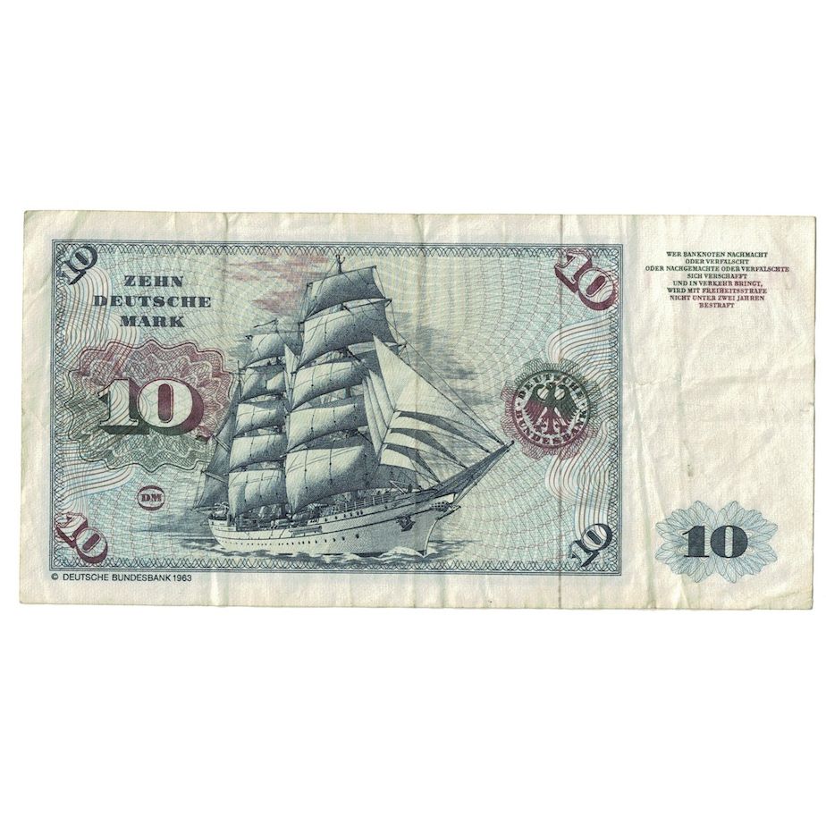 Banknot, Niemcy - RFN, 10 Deutsche Mark, 1980, 1980-01-02, KM:31d, EF(40-45)