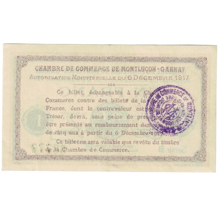 Frankreich, Montluçon, 1 Franc, 1917, UNZ-, Pirot:84-37
