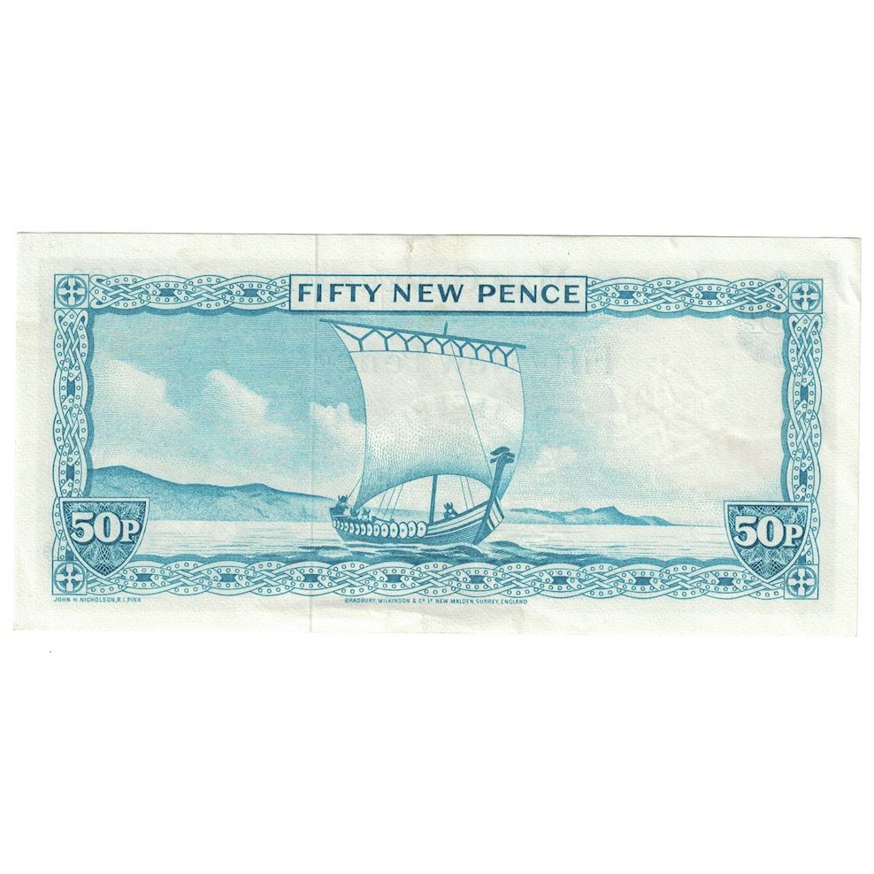 Banknote, Isle of Man, 50 New Pence, undated (1969), KM:27A, AU(55-58)