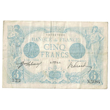 France, 5 Francs, Bleu, 1915, N.508, TB, Fayette:2.26, KM:70