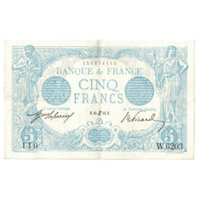 Francja, 5 Francs, Bleu, 1915, W.620, AU(50-53), Fayette:2.34, KM:70