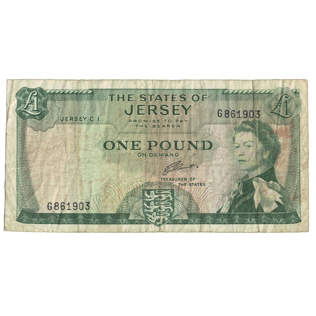 Banknote, Jersey, 1 Pound, Undated (1963), KM:8b, VF(20-25)