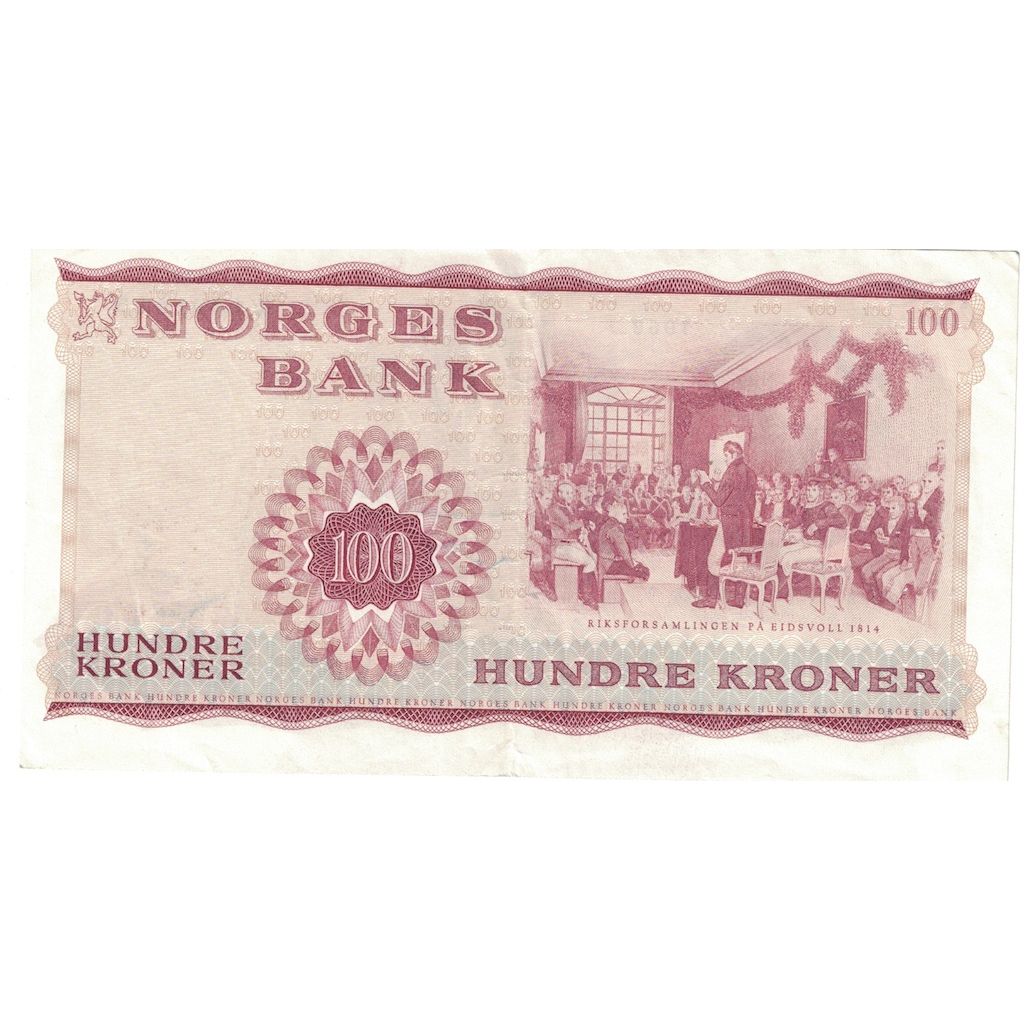 Banknot, Norwegia, 100 Kroner, 1968, KM:38b, EF(40-45)