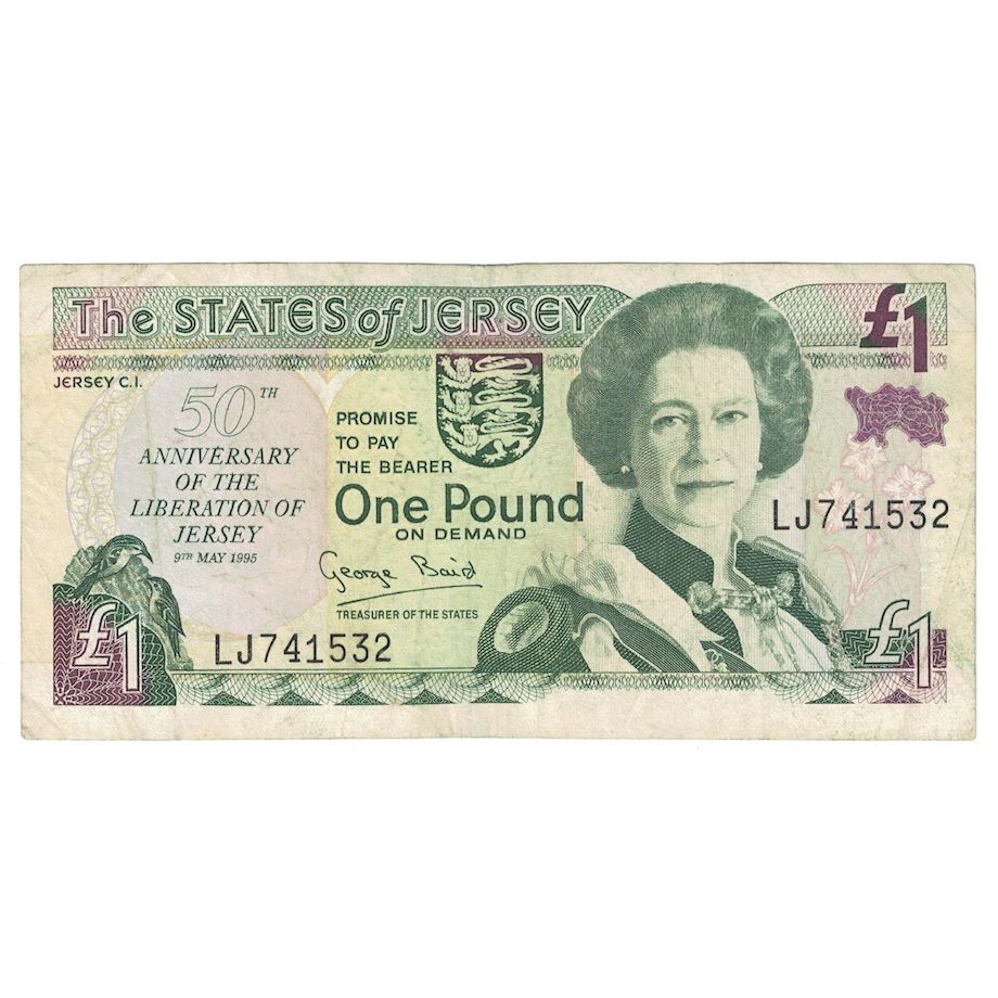 Biljet, Jersey, 1 Pound, 1995, 1995-05-09, KM:25a, TTB