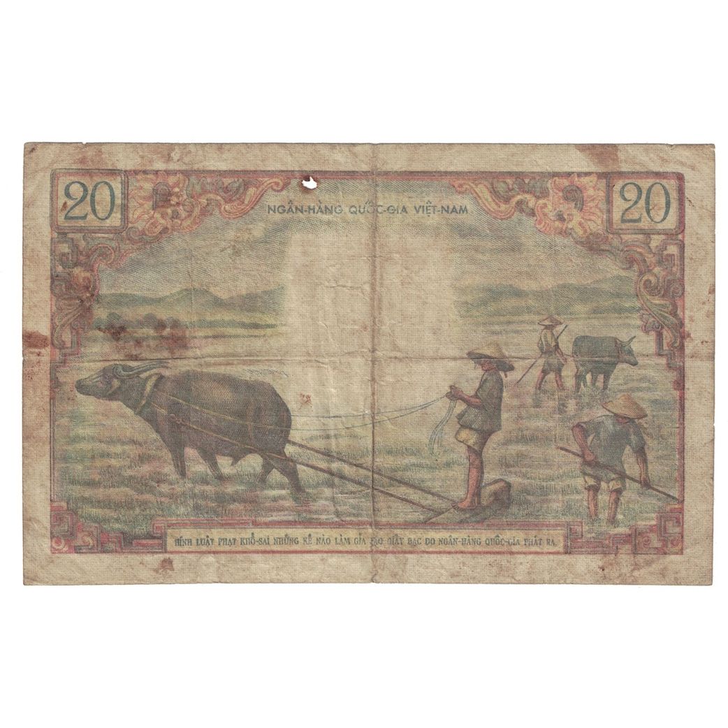 Banconote, Vietnam del Sud, 20 D<ox>ng, Undated (1956), KM:4a, MB