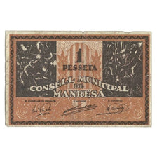 Billet, Espagne, 1 Peseta, valeur faciale, 1937, 1937, MANRESA, TB+