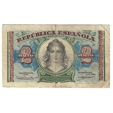 Banknote, Spain, 2 Pesetas, 1938, KM:95, F(12-15)