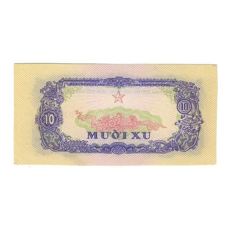 Nota, Vietname do Norte, 10 Xu, Undated (1968), KM:R1, UNC(63)