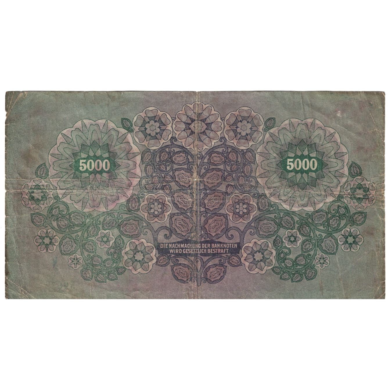 Banknote, Austria, 5000 Kronen, 1922, 1922-01-02, KM:79, VF(30-35)