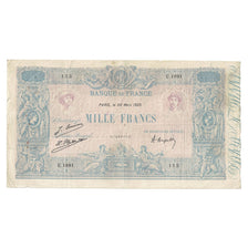 França, 1000 Francs, Bleu et Rose, 1925, U.189, F(12-15), Fayette:36.41, KM:67j