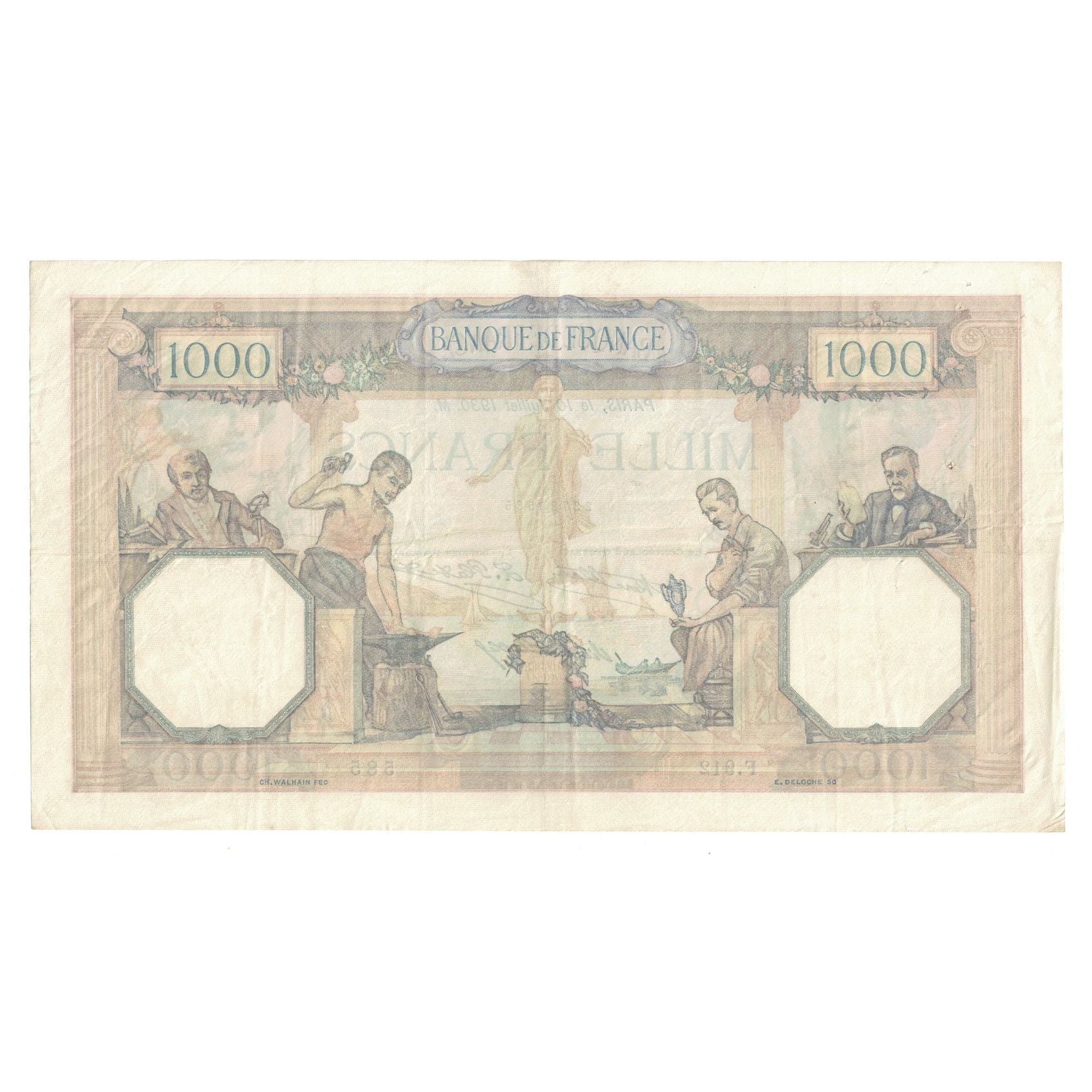 Frankreich, 1000 Francs, Cérès et Mercure, 1930, F.912, SS, Fayette:37.5