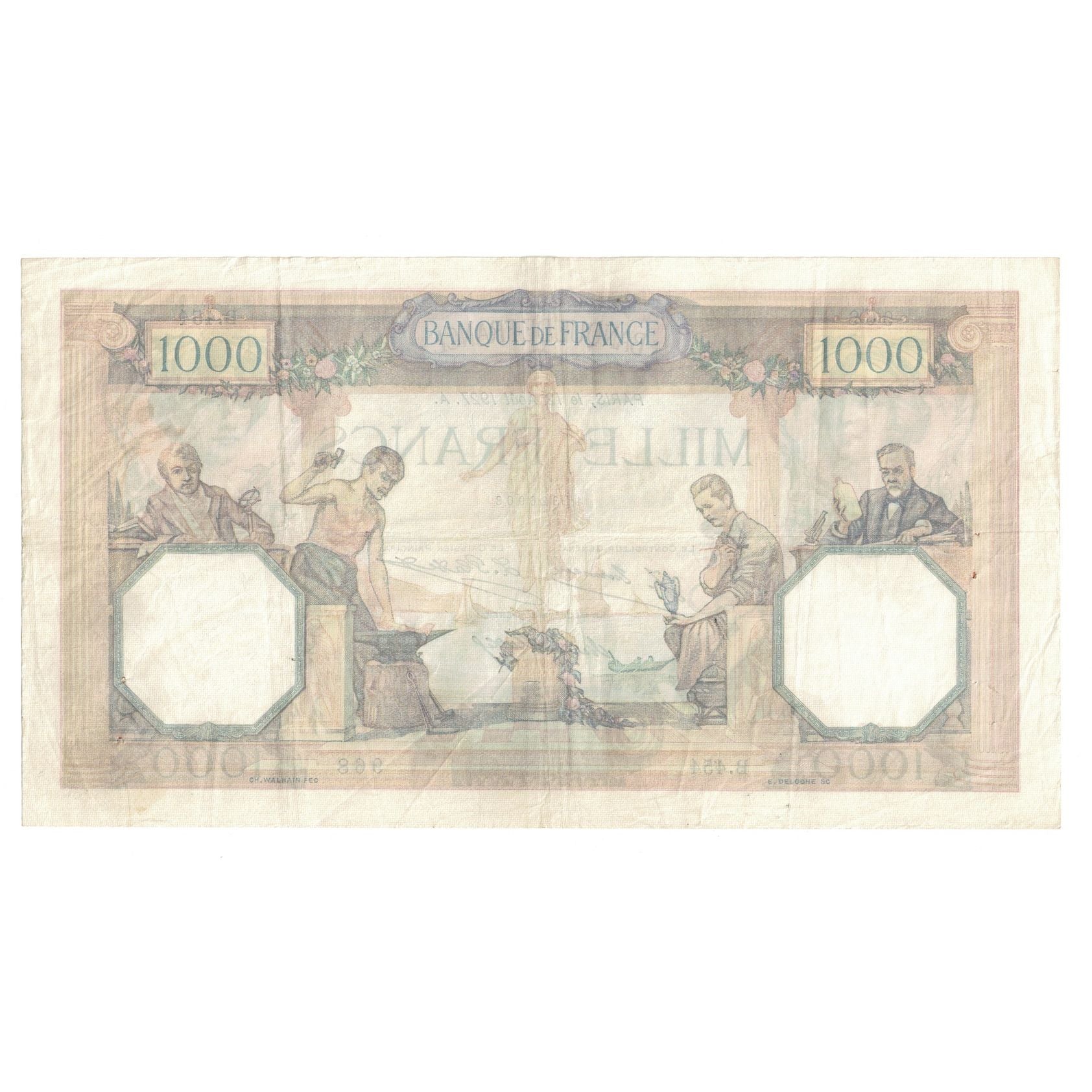Frankreich, 1000 Francs, Cérès et Mercure, 1927, B.454, SS, Fayette:37.1