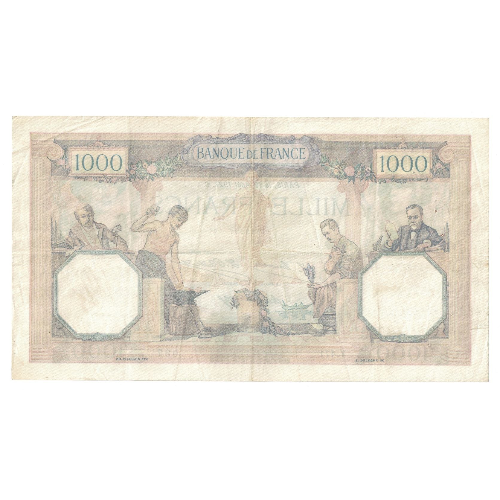 França, 1000 Francs, Cérès et Mercure, 1927, Y.471, EF(40-45), Fayette:37.1