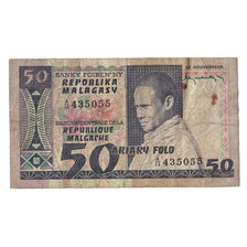 Geldschein, Madagascar, 50 Francs = 10 Ariary, Undated (1974-75), KM:62a, SGE+