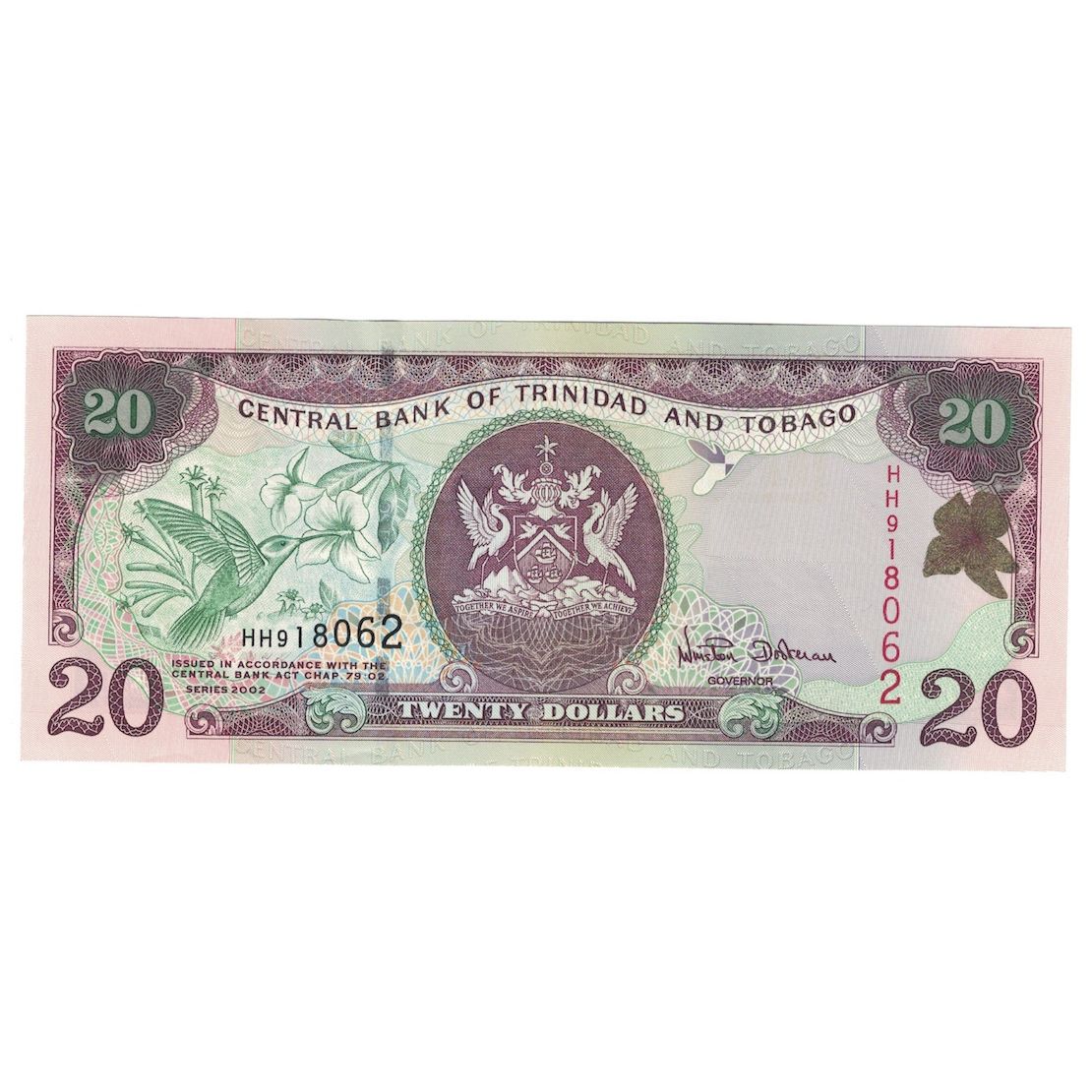 Banconote, TRINIDAD E TOBAGO, 20 Dollars, 2002, KM:44a, SPL