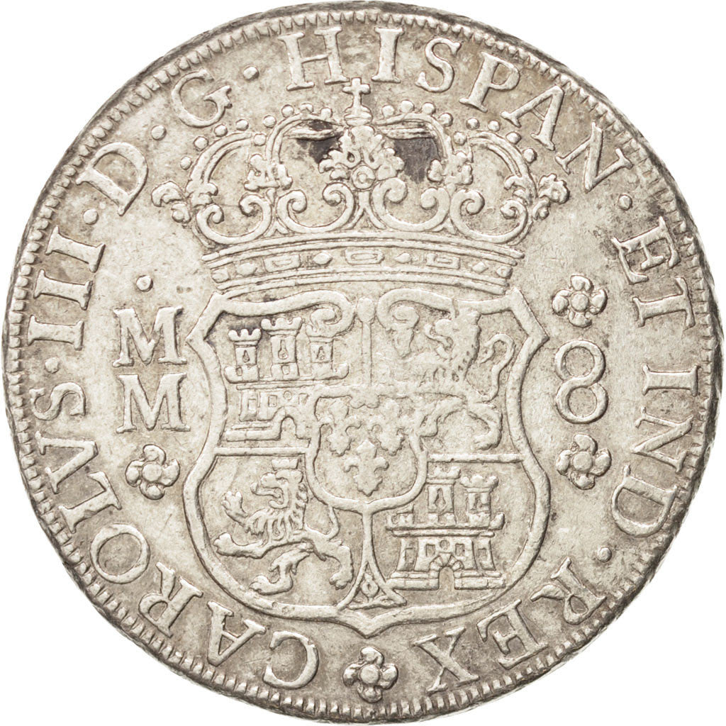 Mexico, Charles III, 8 Réales, 1762, Mexico City, EF(40-45), Silver, KM:105