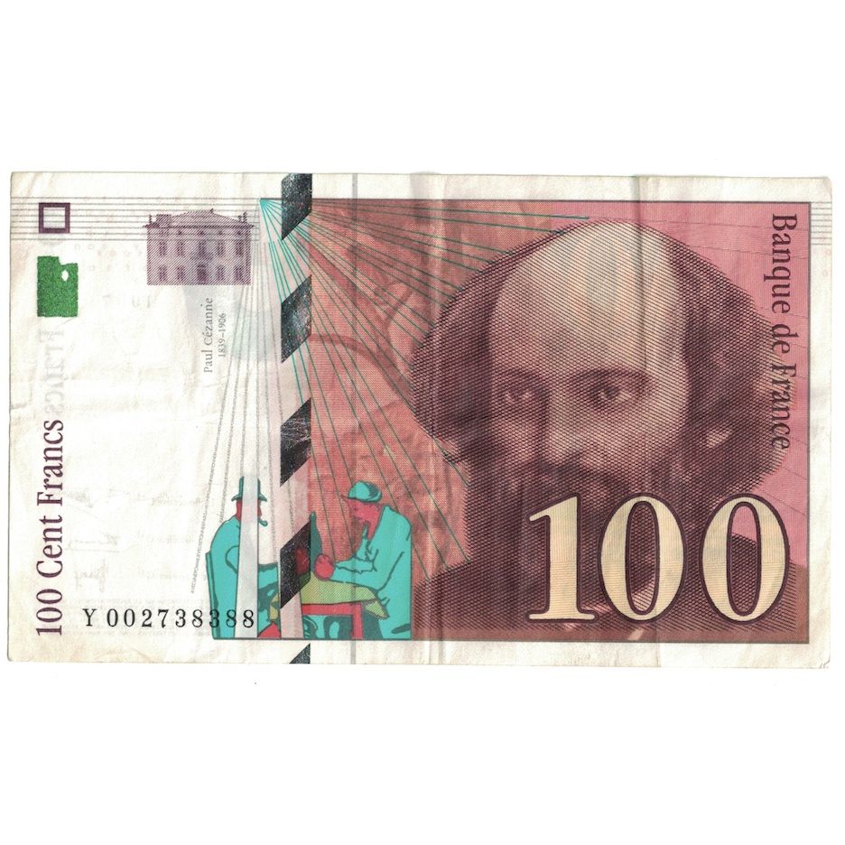 Francja, 100 Francs, Cézanne, 1997, Y.002, EF(40-45), Fayette:74.1, KM:158a