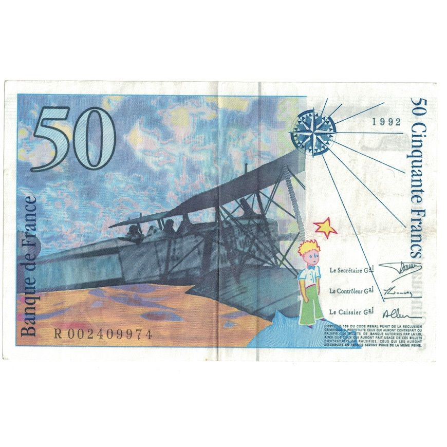Francia, 50 Francs, St Exupéry, 1992, R.002, SPL-, Fayette:72.1b, KM:157a