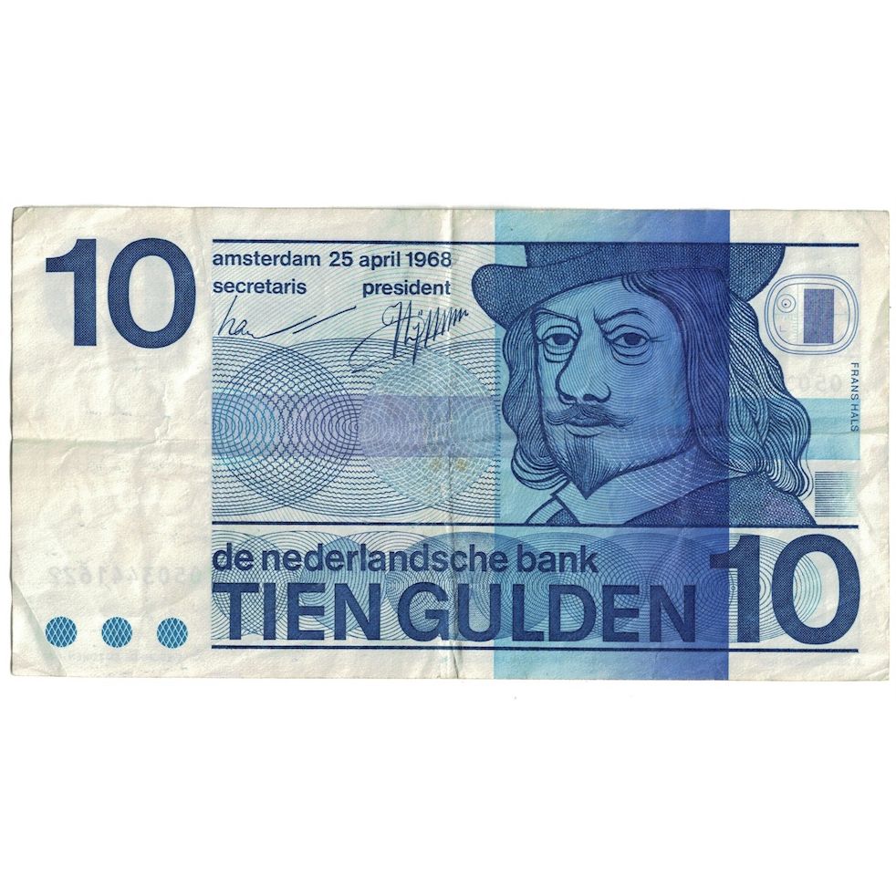 Geldschein, Niederlande, 10 Gulden, 1968, 1968-04-25, KM:91b, SS