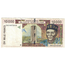 Banknote, West African States, 10,000 Francs, 1996, KM:714Kd, VF(30-35)