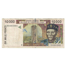 Banconote, Stati dell'Africa occidentale, 10,000 Francs, 1998, KM:714Kf, MB+