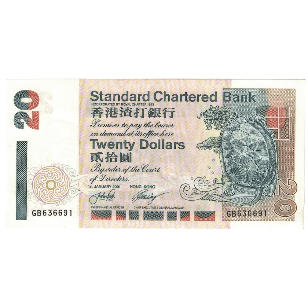 Billete, 20 Dollars, 2001, Hong Kong, KM:285c, EBC