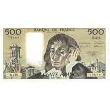 France, 500 Francs, Pascal, 1992, B.358, AU(55-58), Fayette:71.49, KM:156i