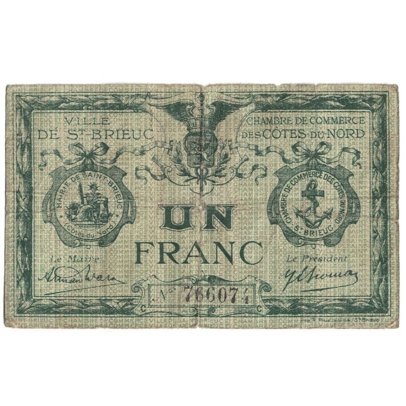 Frankreich, Saint-Brieuc, 1 Franc, S+, Pirot:111-13