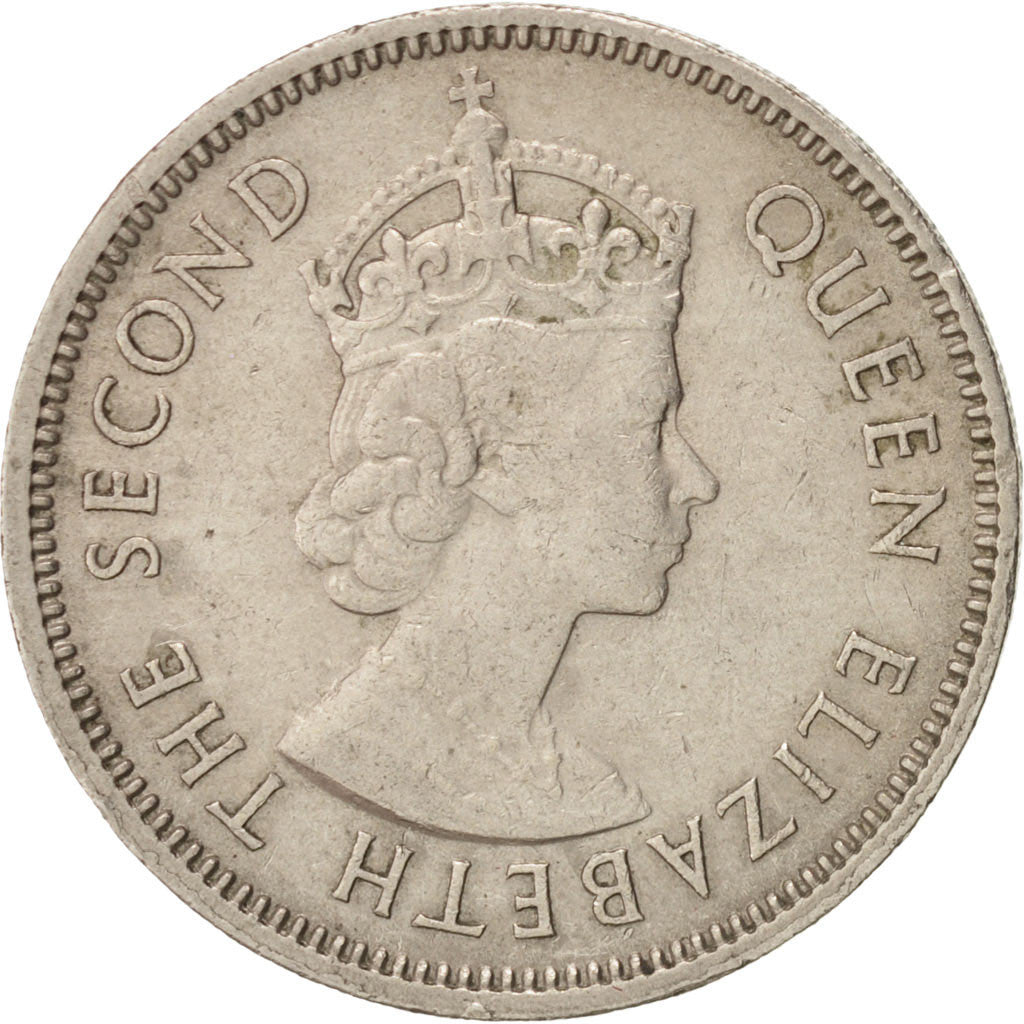 Coin, Hong Kong, Elizabeth II, 50 Cents, 1963, AU(50-53), Copper-nickel, KM:30.1