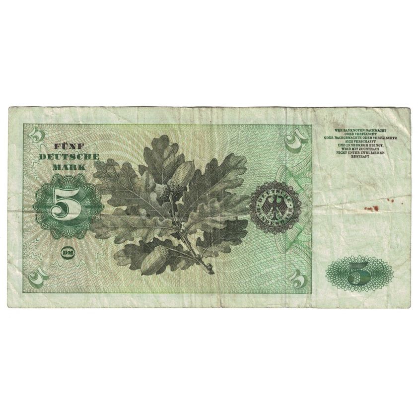 Banknote, GERMANY - FEDERAL REPUBLIC, 5 Deutsche Mark, 1960, 1960-01-02, KM:18a