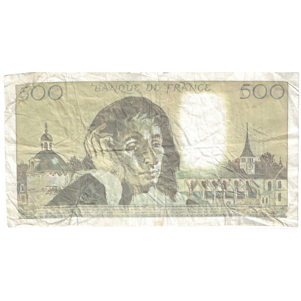 Francia, 500 Francs, Pascal, 1989, D.286, MB+, Fayette:71.40, KM:156g