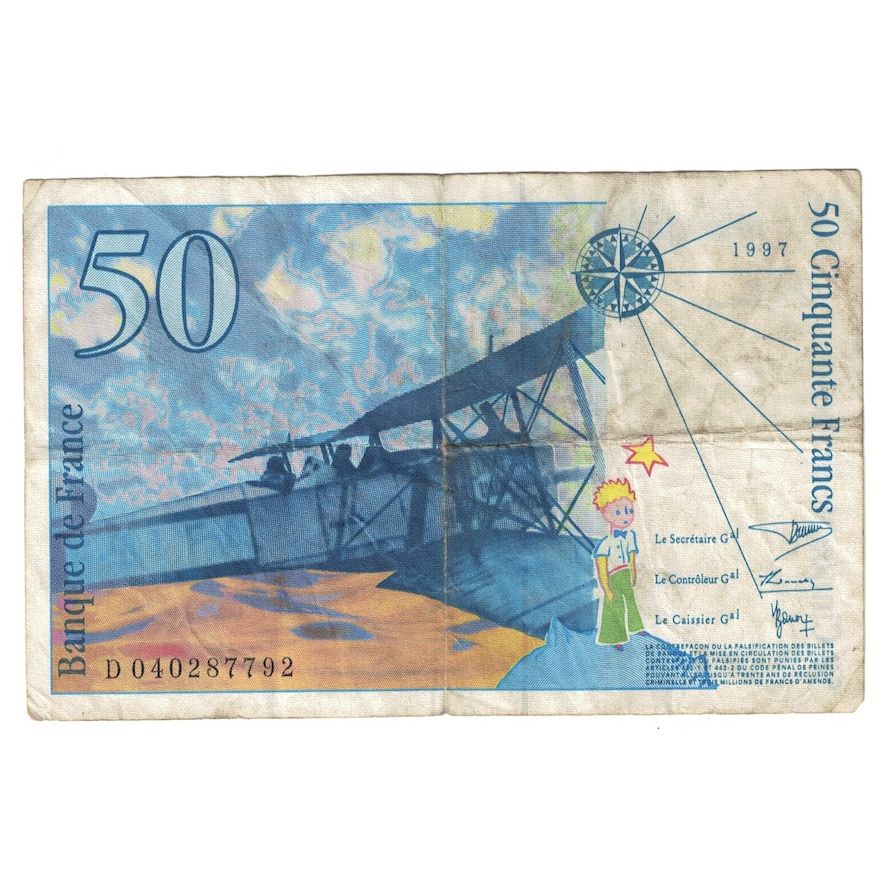 Frankreich, 50 Francs, St Exupéry, 1997, D.040, S, KM:157Ad