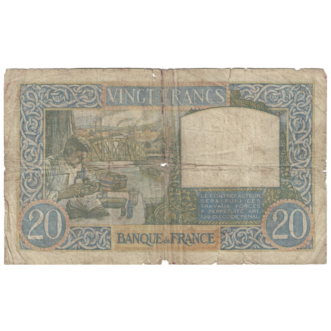 Francia, 20 Francs, Science et Travail, 1941, Z.346, RC+, Fayette:12.13, KM:92b