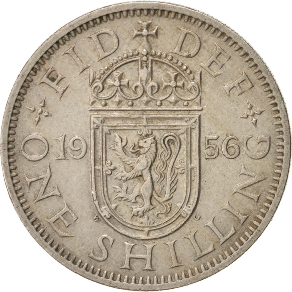 Great Britain, Elizabeth II, Shilling, 1956, EF(40-45), Copper-nickel, KM:904
