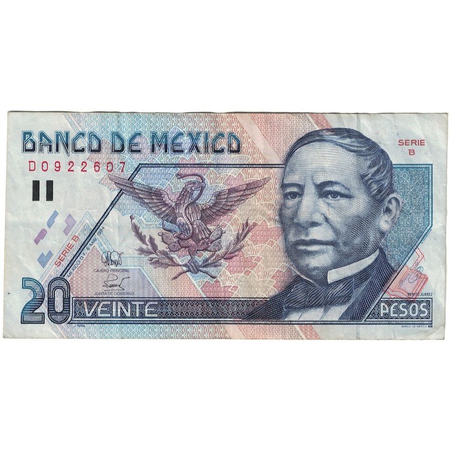 Geldschein, Mexiko, 20 Pesos, 1994, 1994-05-06, KM:106a, S+