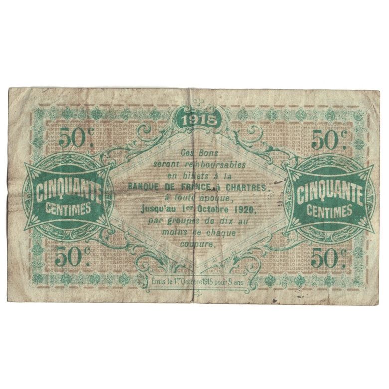 Francia, 50 Centimes, 1920, EURE-ET-LOIR, BC