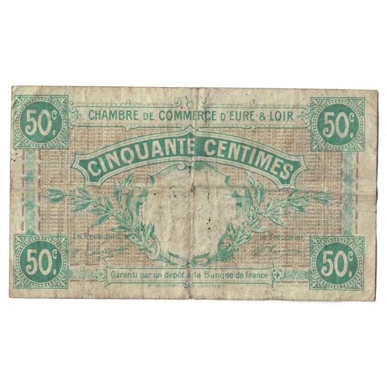 Francia, 50 Centimes, 1920, EURE-ET-LOIR, BC