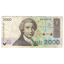 Banknote, Croatia, 2000 Dinara, 1992, 1992-01-15, KM:23a, VF(30-35)