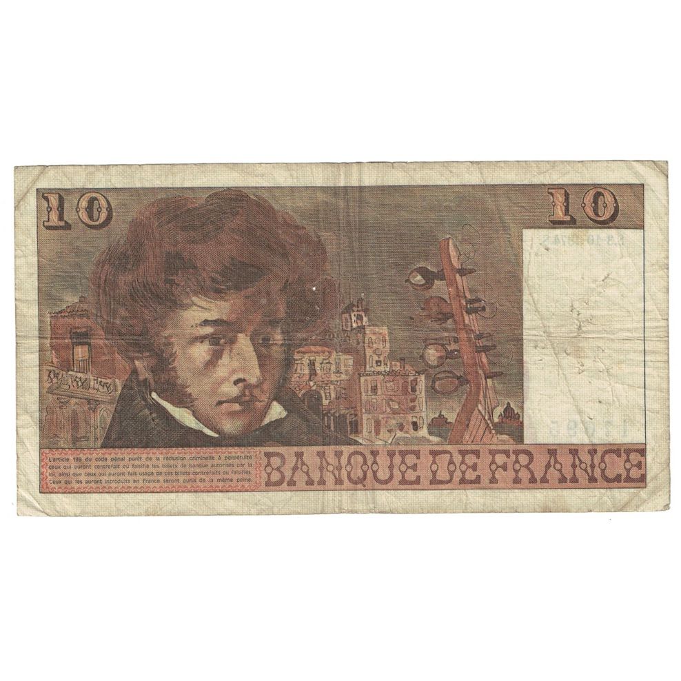 França, 10 Francs, Berlioz, 1974, C.126, F(12-15), Fayette:63.7a, KM:150a