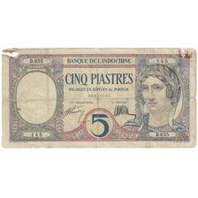 Banconote, INDOCINA FRANCESE, 5 Piastres, Undated (1927-31), KM:49b, MB