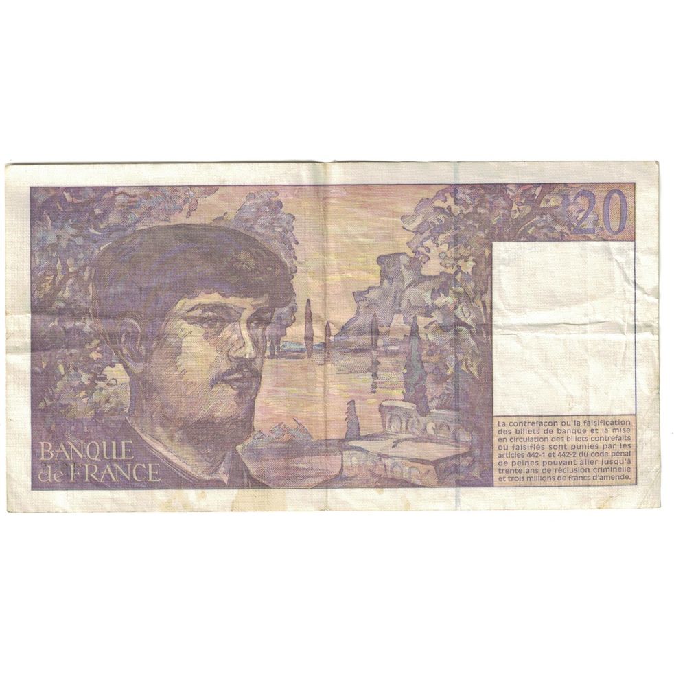 France, 20 Francs, Debussy, 1997, E.057, TB+, Fayette:66ter.02A57, KM:151i