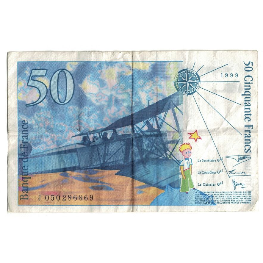 France, 50 Francs, St Exupéry, 1999, J.050286869, EF(40-45), Fayette:73.5
