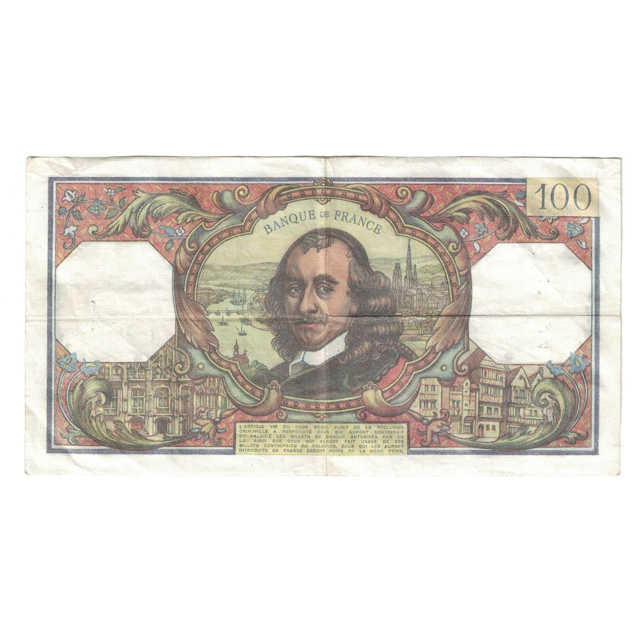 France, 100 Francs, Corneille, 1978, O.1239, EF(40-45), Fayette:65.64, KM:149f