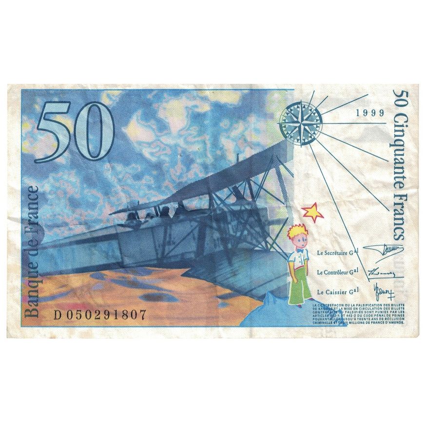 Francia, 50 Francs, St Exupéry, 1999, D.050291807, MBC, Fayette:73.5, KM:157Ad
