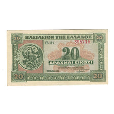 Geldschein, Griechenland, 20 Drachmai, 1940, 1940-04-06, KM:315, UNZ-