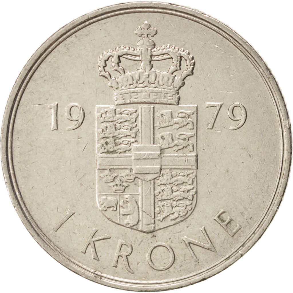 Denmark, Margrethe II, Krone, 1979, Copenhagen, AU(55-58), KM:862.2