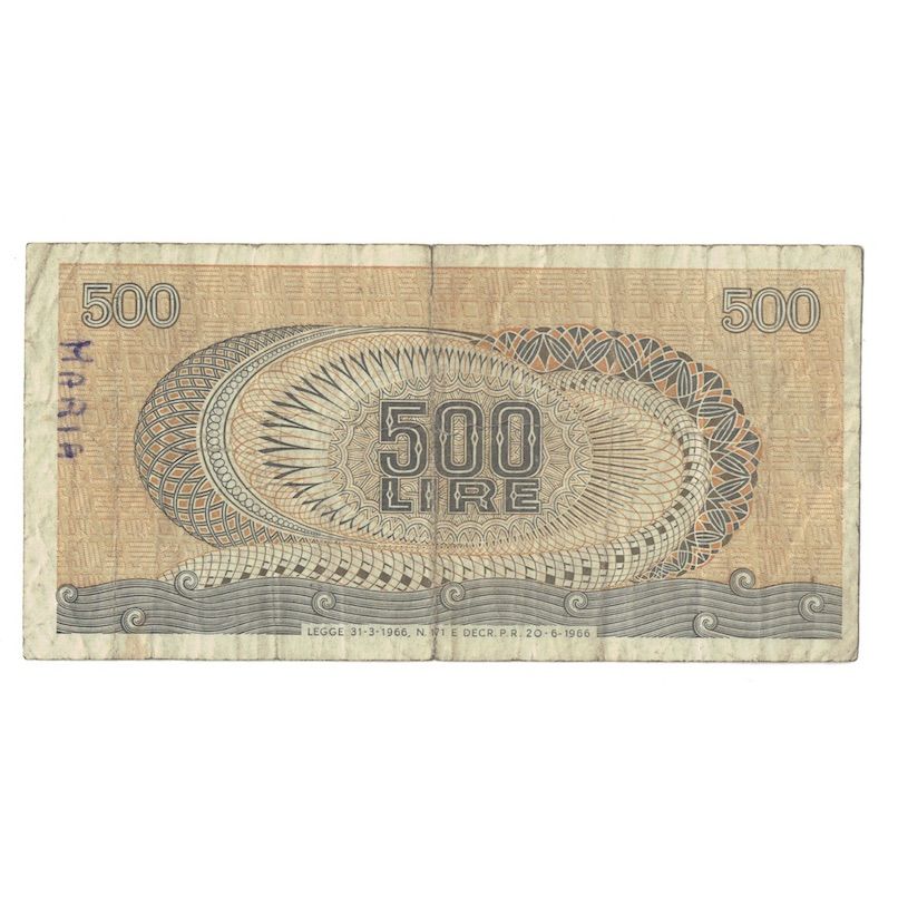 Banknote, Italy, 500 Lire, 1966-75, KM:93a, VF(20-25)