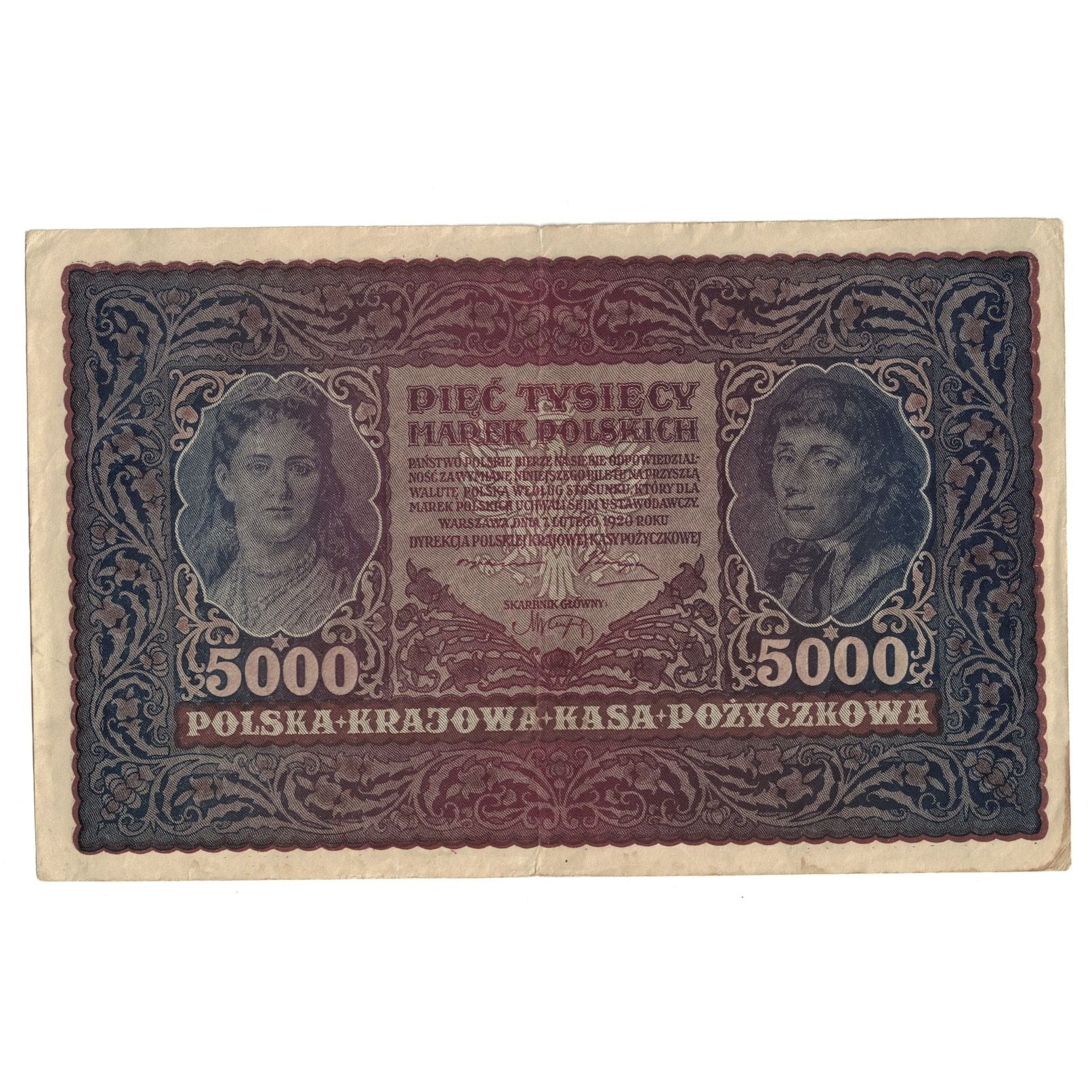 Banknote, Poland, 5000 Marek, 1920, 1920-02-07, KM:31, EF(40-45)