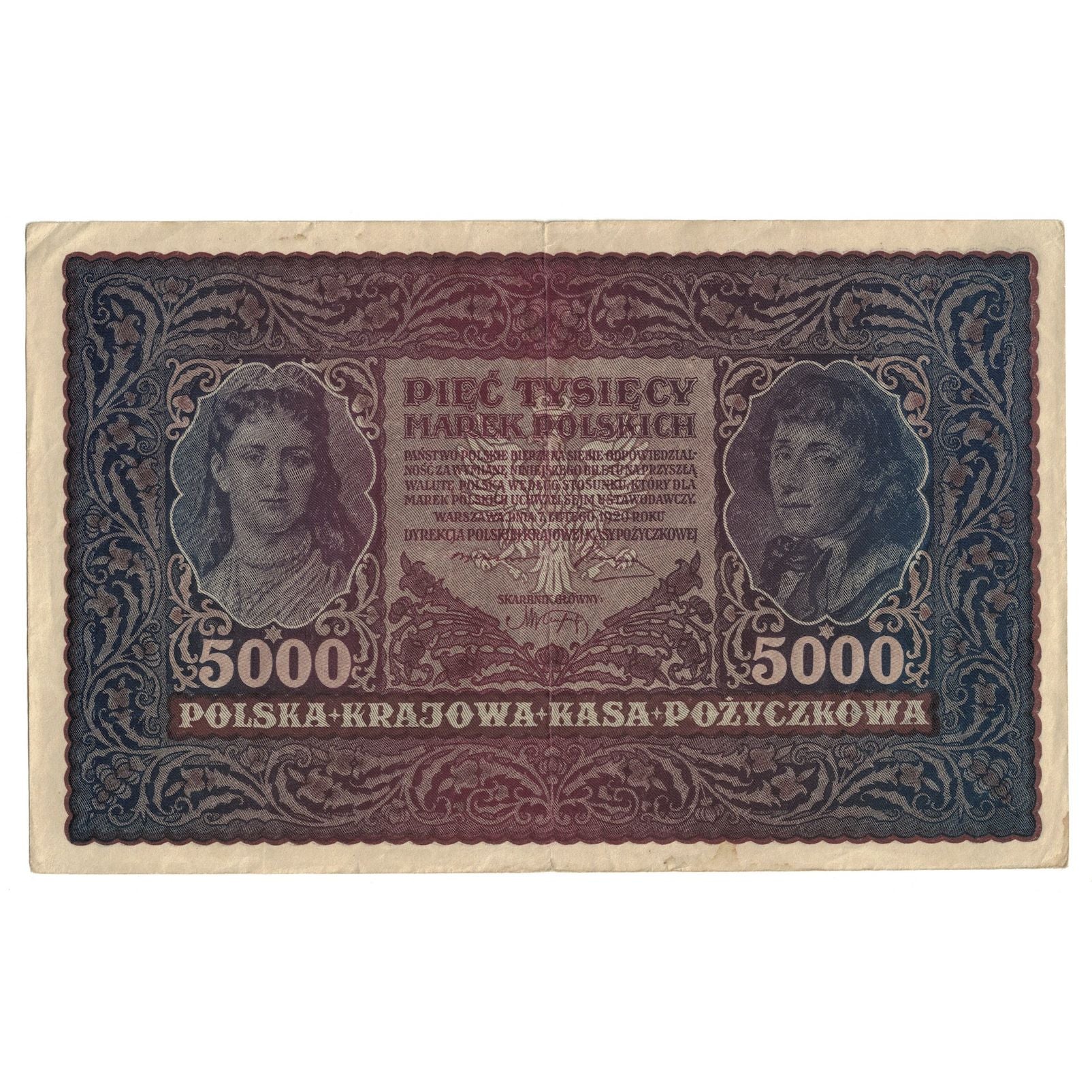 Banknote, Poland, 5000 Marek, 1920, 1920-02-07, KM:31, EF(40-45)